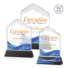 Everest Full Color Black on Newhaven Peak Crystal Award - Crystal Awards