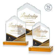 Everest Full Color Amber Peak Crystal Award - Crystal Awards