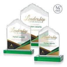 Everest Full Color Green Peak Crystal Award - Corporate Awards