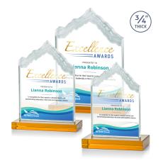 McKinley Full Color Amber Peak Crystal Award - Mountain Awards