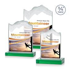 Kilimanjaro Full Color Green Peak Crystal Award - Glass Awards