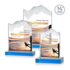 Kilimanjaro Full Color Sky Blue Peak Crystal Award - Sales Awards