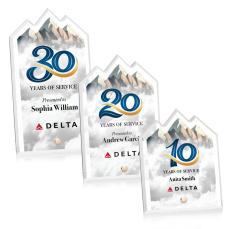 Polaris Summit Full Color Gold Peak Acrylic Award - Award Plaques