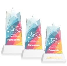 Millington Full Color White on Base Star Crystal Award - Corporate Awards
