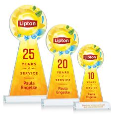 Laidlaw Full Color Clear Obelisk Crystal Award - Crystal Pillar Awards