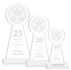 Laidlaw Tower White Obelisk Crystal Award - Crystal Pillar Awards
