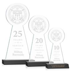 Laidlaw Tower Black Obelisk Crystal Award - Crystal Pillar Awards