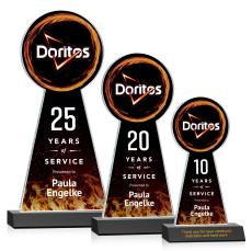 Laidlaw Full Color Black Obelisk Crystal Award - Crystal Pillar Awards