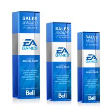 Araceli Full Color Sky Blue Obelisk Crystal Award - Crystal Pillar Awards