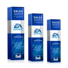 Araceli Full Color Blue Obelisk Crystal Award - Full Color Awards