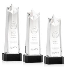 Delaware Star on Base - Black - Crystal Pillar Awards