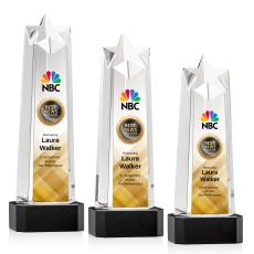 Delaware Full Color Black on Base Star Crystal Award - Crystal Pillar Awards
