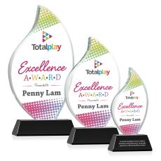 Odessy Vividprint Black on Newhaven Flame Crystal Award - Corporate Awards
