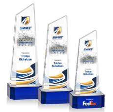 Belmont Tower Full Color Blue on Padova Obelisk Crystal Award - Full Color Awards