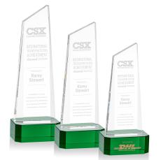 Belmont Tower Green on Padova Base Obelisk Crystal Award - Corporate Awards