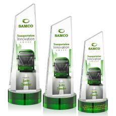 Belmont Tower Full Color Green on Stanrich Obelisk Crystal Award - Full Color Awards