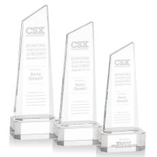 Belmont Tower Clear on Padova Base Obelisk Crystal Award - Crystal Pillar Awards