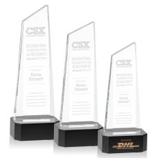 Belmont Tower Black on Padova Base Obelisk Crystal Award - Crystal Pillar Awards