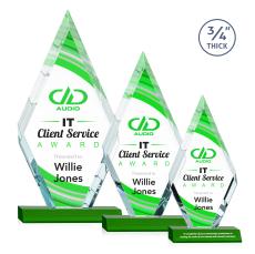 Richmond Full Color Green Crystal Award - Corporate Awards