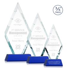 Richmond Blue on Newhaven Base Crystal Award - Corporate Awards