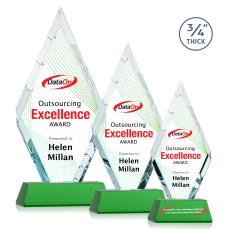Richmond Full Color Green on Newhaven Crystal Award - Corporate Awards