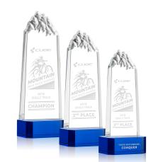 Himalayas Tower Blue on Base Obelisk Crystal Award - Corporate Awards
