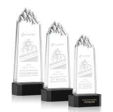 Himalayas Tower Black on Base Obelisk Crystal Award - Crystal Pillar Awards