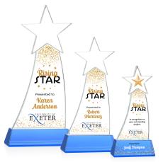 Manolita Full Color Sky Blue Star Crystal Award - Crystal Awards