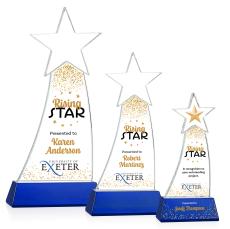 Manolita Full Color Blue Star Crystal Award - Crystal Awards