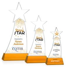Manolita Full Color Amber Star Crystal Award - Crystal Awards