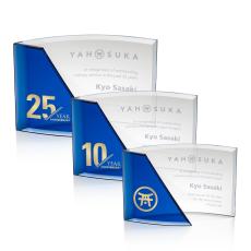 Giulia Blue Arch & Crescent Crystal Award - Corporate Awards