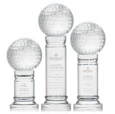 Golf Ball Spheres on Colverstone Base Crystal Award - Corporate Awards