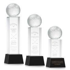 Golf Ball Black on Belcroft Base Spheres Crystal Award - Corporate Awards