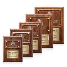 Gossamer Plaque - Walnut/Gold - Employee of the Year Plaques