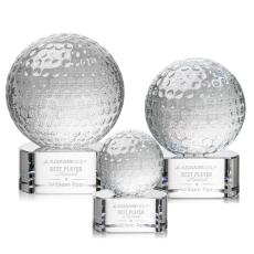 Golf Ball Spheres on Paragon Base Crystal Award - Golf Awards