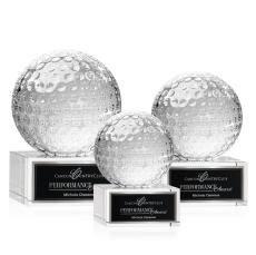 Golf Ball Spheres on Hancock Base Crystal Award - Golf Awards