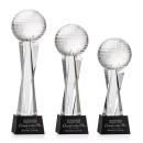 Golf Ball Black on Grafton Base Spheres Crystal Award