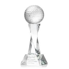 Golf Ball Clear on Langport Base Spheres Crystal Award - Crystal Awards