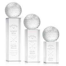Golf Ball Spheres on Dakota Base Crystal Award - Corporate Awards