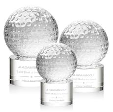 Golf Ball Spheres on Marvel Base Crystal Award - Crystal Awards