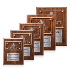 Gossamer Plaque - Walnut/Silver - Employee of the Year Plaques