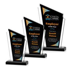 Dunstable Full Color Black Peak Acrylic Award - Acrylic Awards