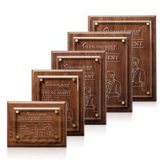 Caledon Plaque - Walnut/Gold - Employee of the Year Plaques