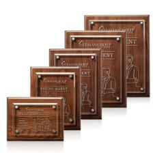Caledon Plaque - Walnut/Silver - Employee of the Year Plaques