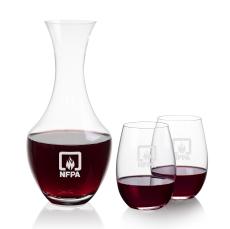 Oldham Carafe & Laurent Stemless Wine - Corporate Recognition Gifts