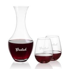 Oldham Carafe & Edderton Stemless Wine - Corporate Recognition Gifts