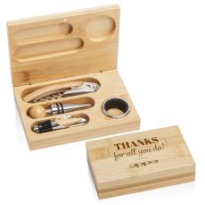 Bamboo Wine Accessory Set - Corporate Recognition Gifts