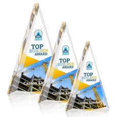 Shrewsbury Full Color Gold Pyramid Acrylic Award - Acrylic Awards