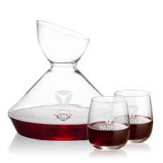 Woodbury Carafe & Crestview Stemless Wine - Corporate Recognition Gifts