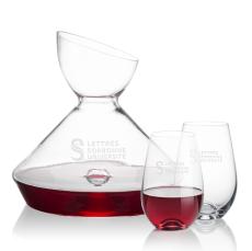 Woodbury Carafe & Boston Stemless Wine - Corporate Recognition Gifts